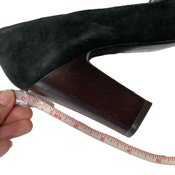 Missoni Chevron Suede Heels 5.5 for Target Black Leather Sole Taupe Round Toe - Picture 5 of 10